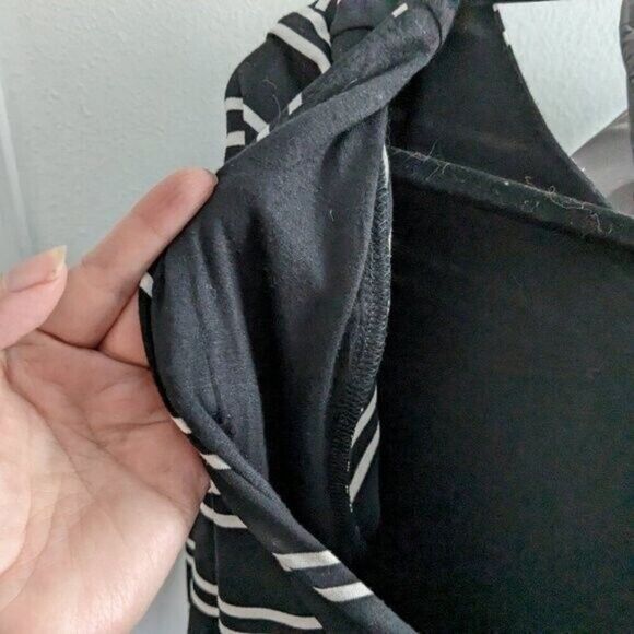 Flattering Black and White striped, V back dress from Lumiere Large - Picture 6 of 7